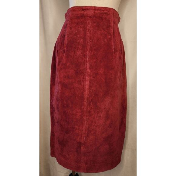Dresses & Skirts - Vintage Suede Red Long Skirt 1970s Lord & Taylor Size 6